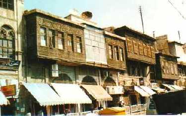 Holzfassaden an aleppinischen Altstadthäusern